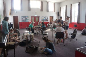 Everyone busy making